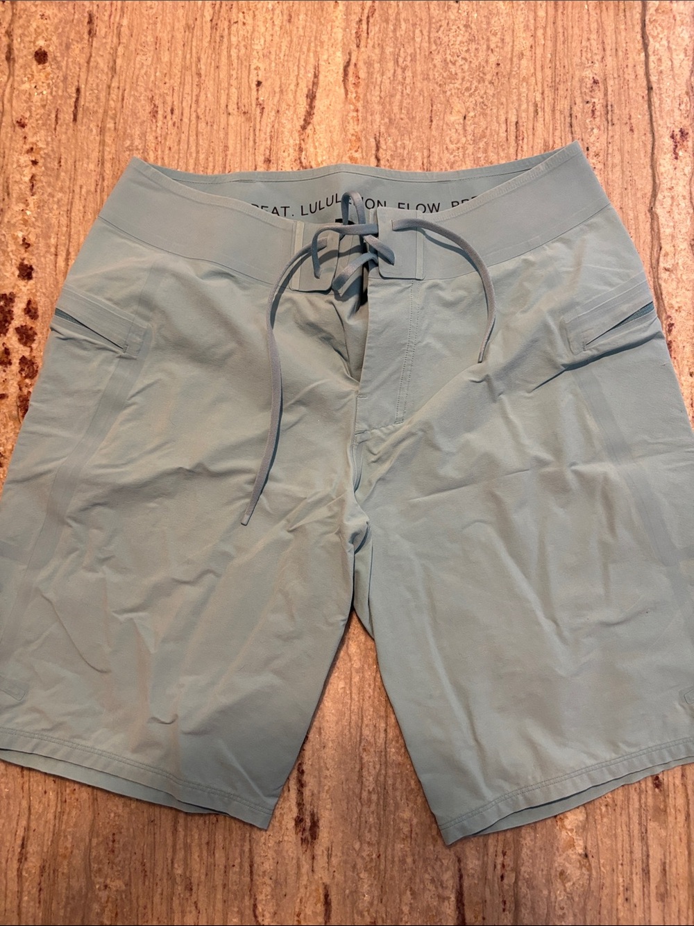 lululemon athletica Men's Seafoam Light Blue Swim Board Shorts